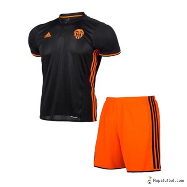 Camiseta Valencia Replica Segunda Ropa Niños 2016/17 Negro